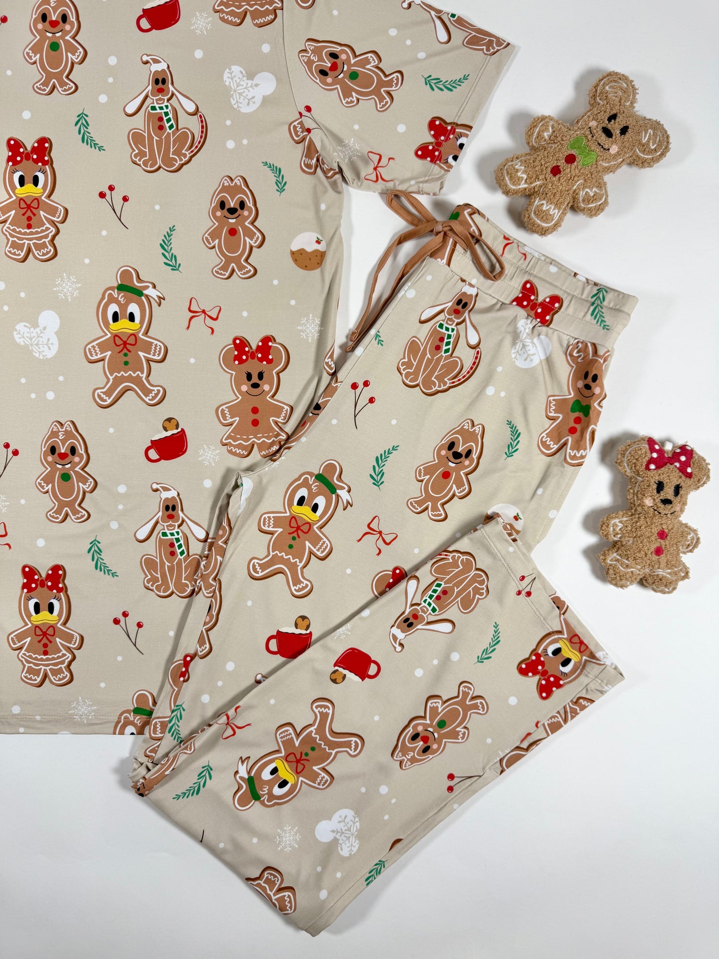 Gingerbread Christmas Mens 2pc Pajamas