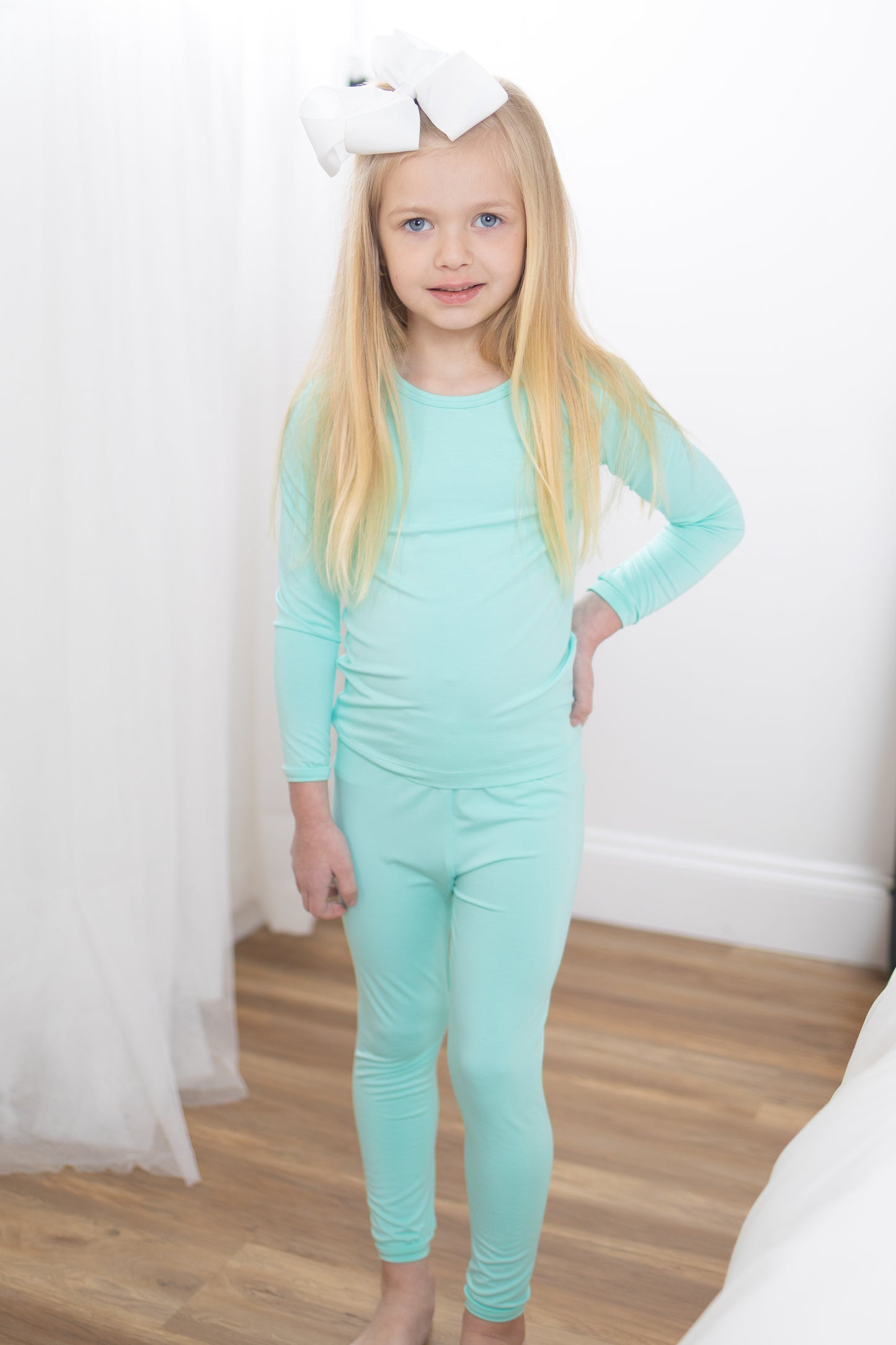 Aqua 2pc Long Sleeve Pajamas