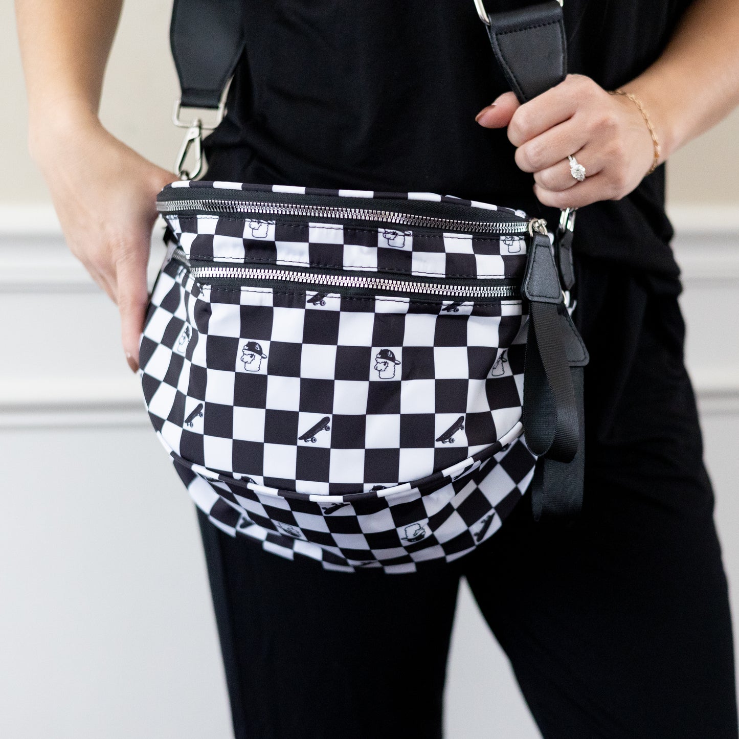 Checkered Llama Carryall Crossbody