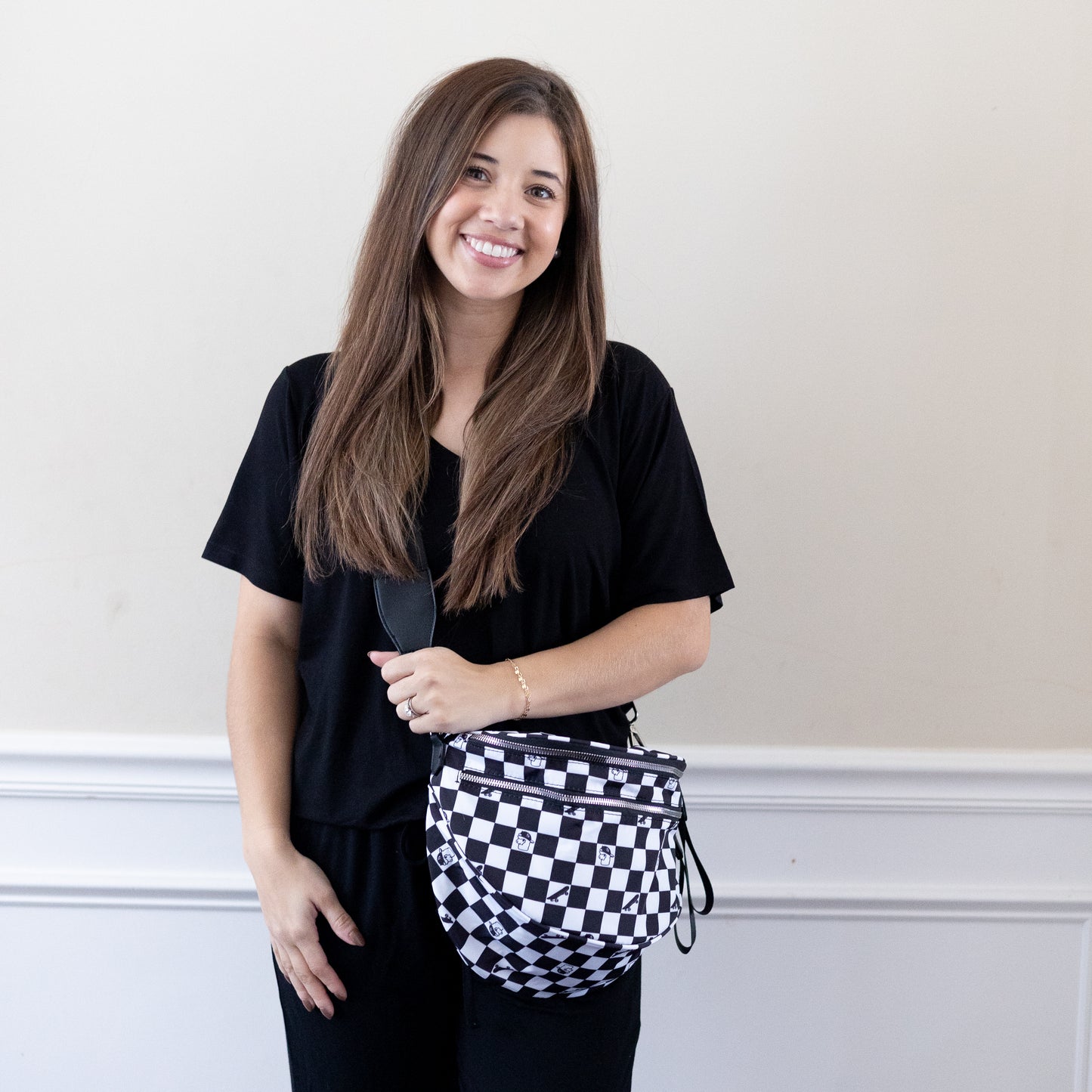 Checkered Llama Carryall Crossbody
