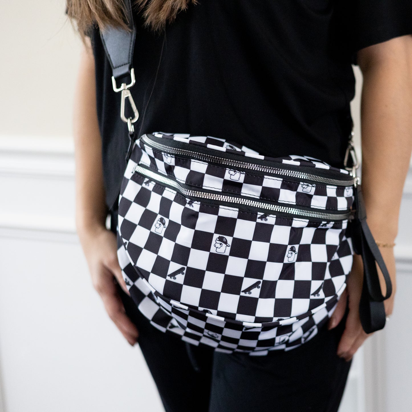 Checkered Llama Carryall Crossbody