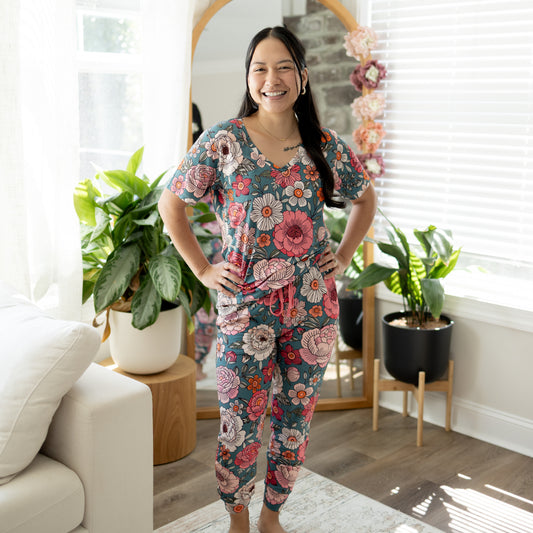 Blooming Grace Women's 2pc Jogger Pajamas