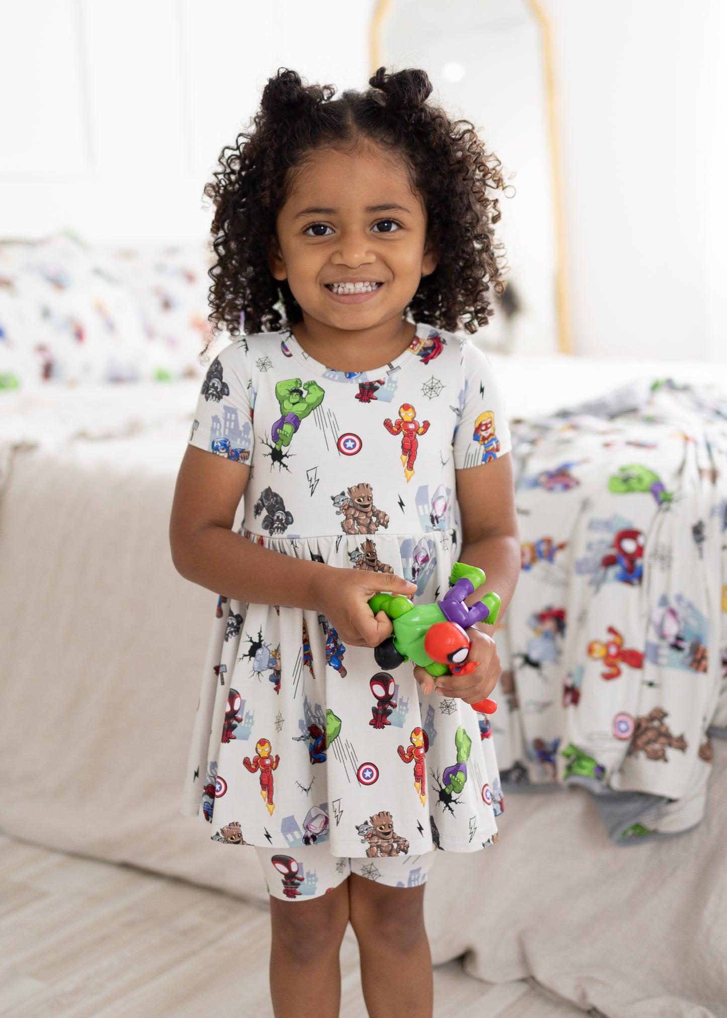 Superhero Squad Peplum top + biker shorts