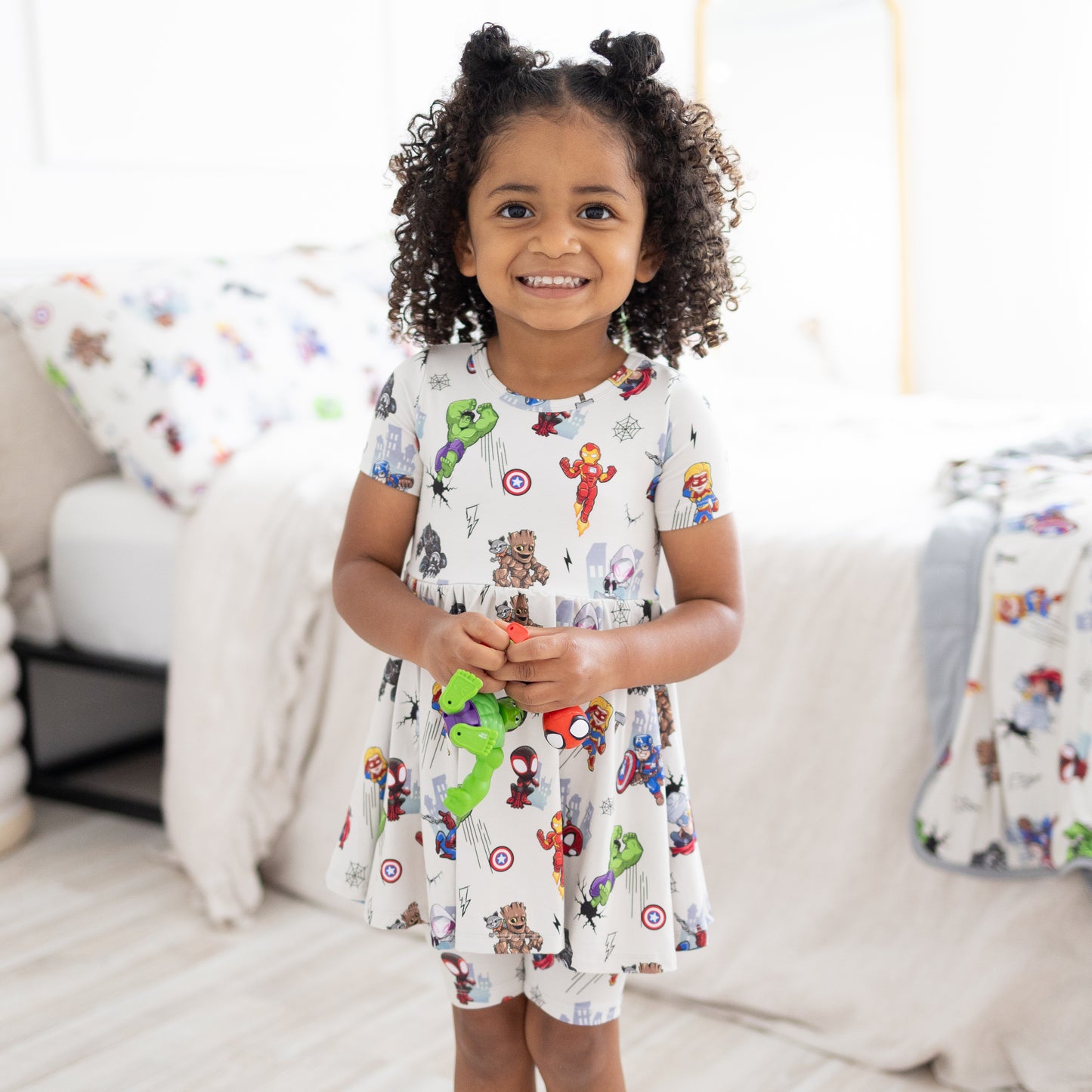 Superhero Squad Peplum top + biker shorts