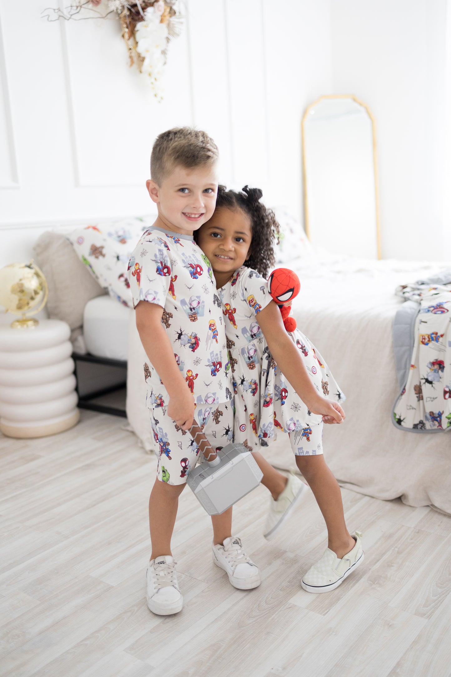 Superhero Squad Peplum top + biker shorts