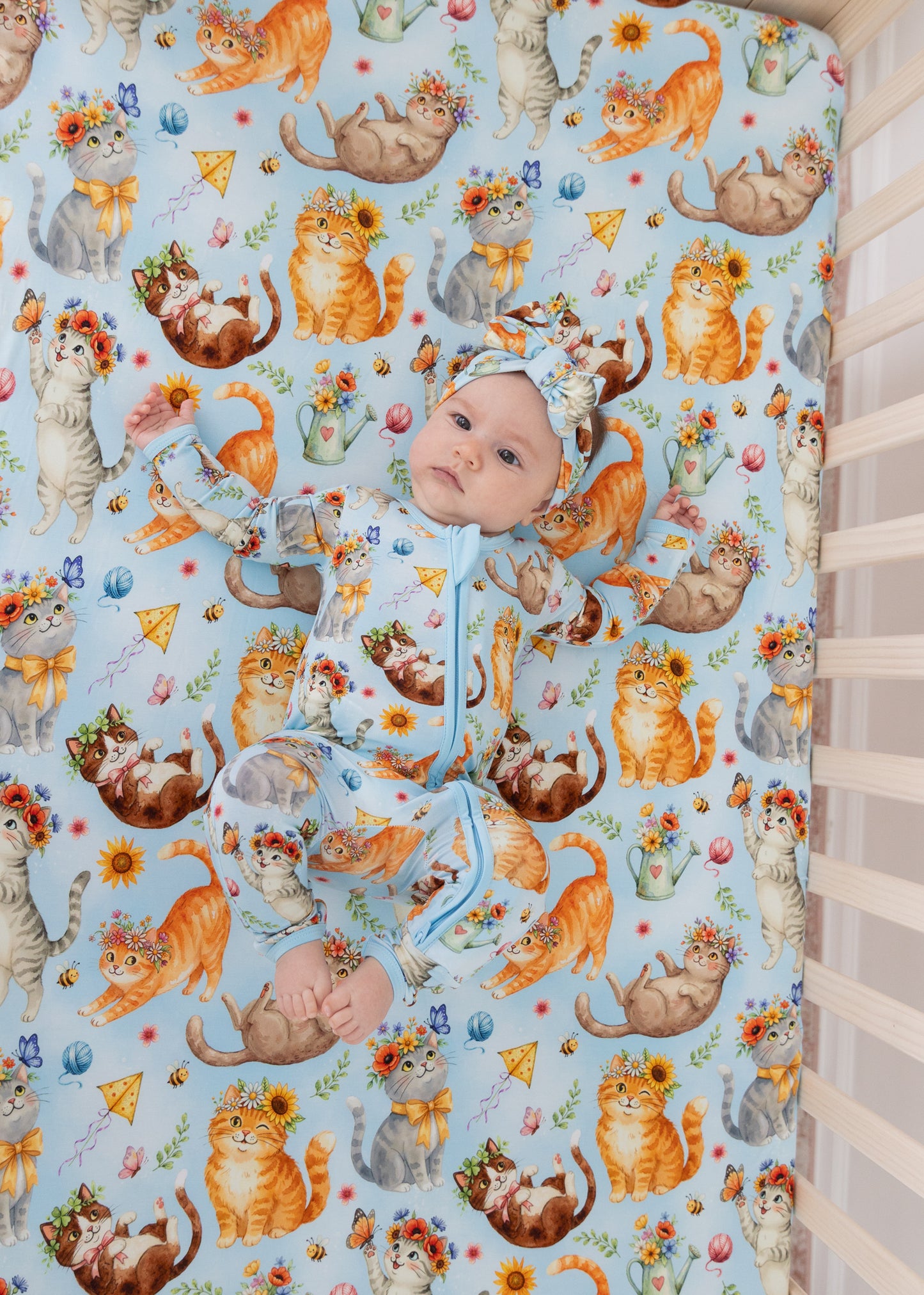 Whiskers & Wildflowers Crib Sheet