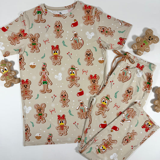 Gingerbread Christmas Mens 2pc Pajamas