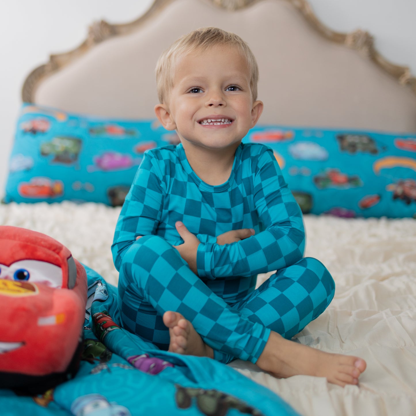 Teal Checks 2pc Long Sleeve Pajamas