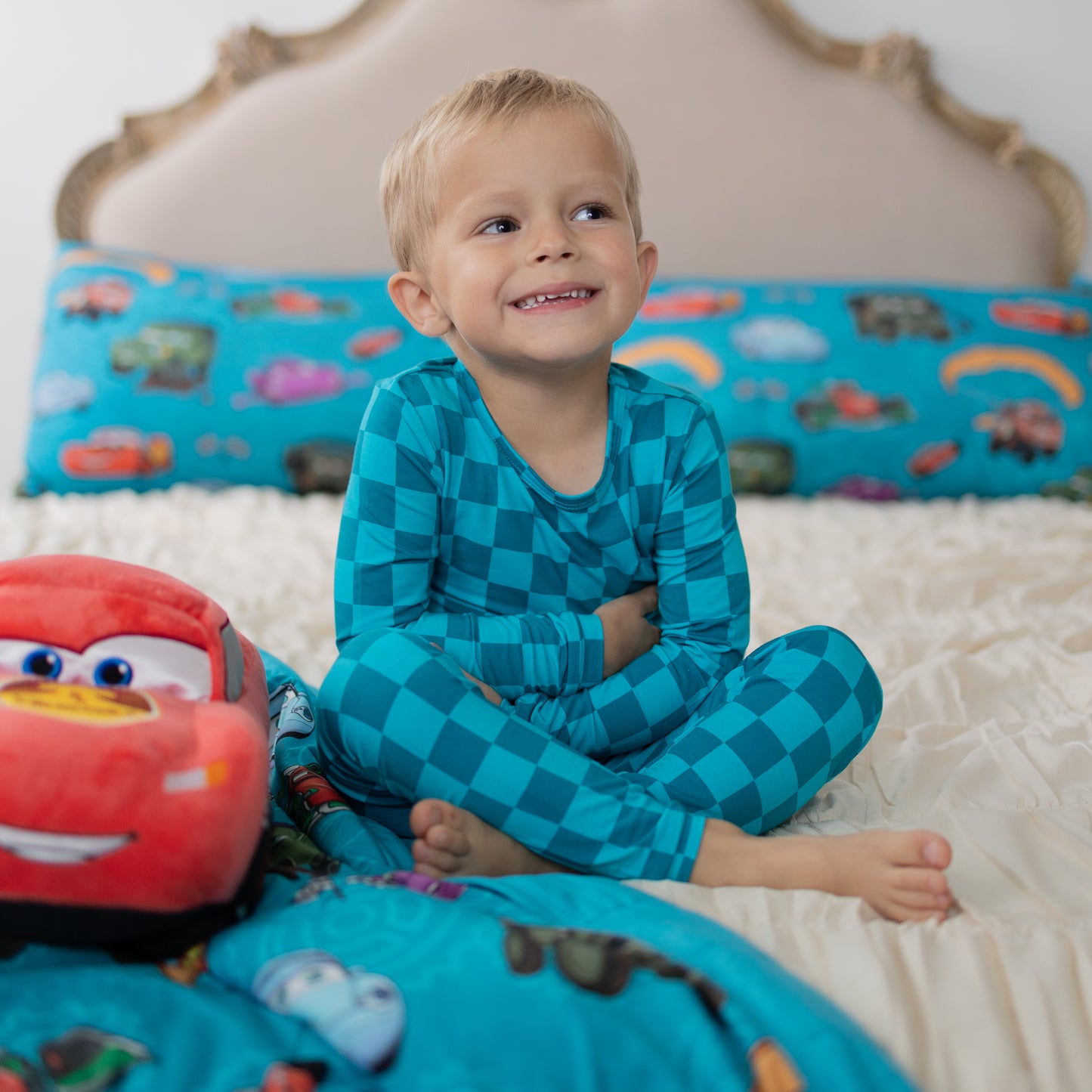 Teal Checks 2pc Long Sleeve Pajamas