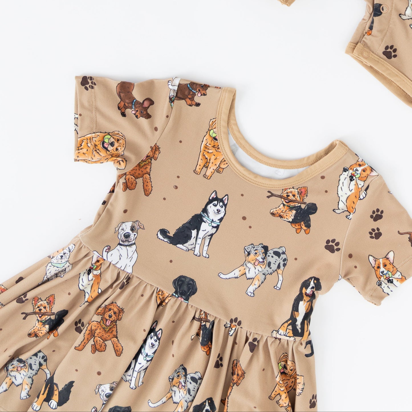 Snuggle Pups Peplum Top + Biker Shorts Set
