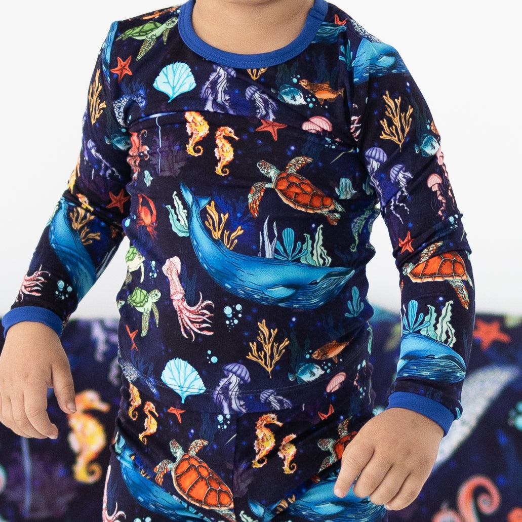 Deep Blue Sea 2pc Long Sleeve Pajamas