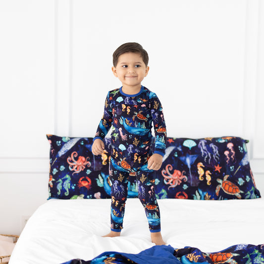 Deep Blue Sea 2pc Long Sleeve Pajamas