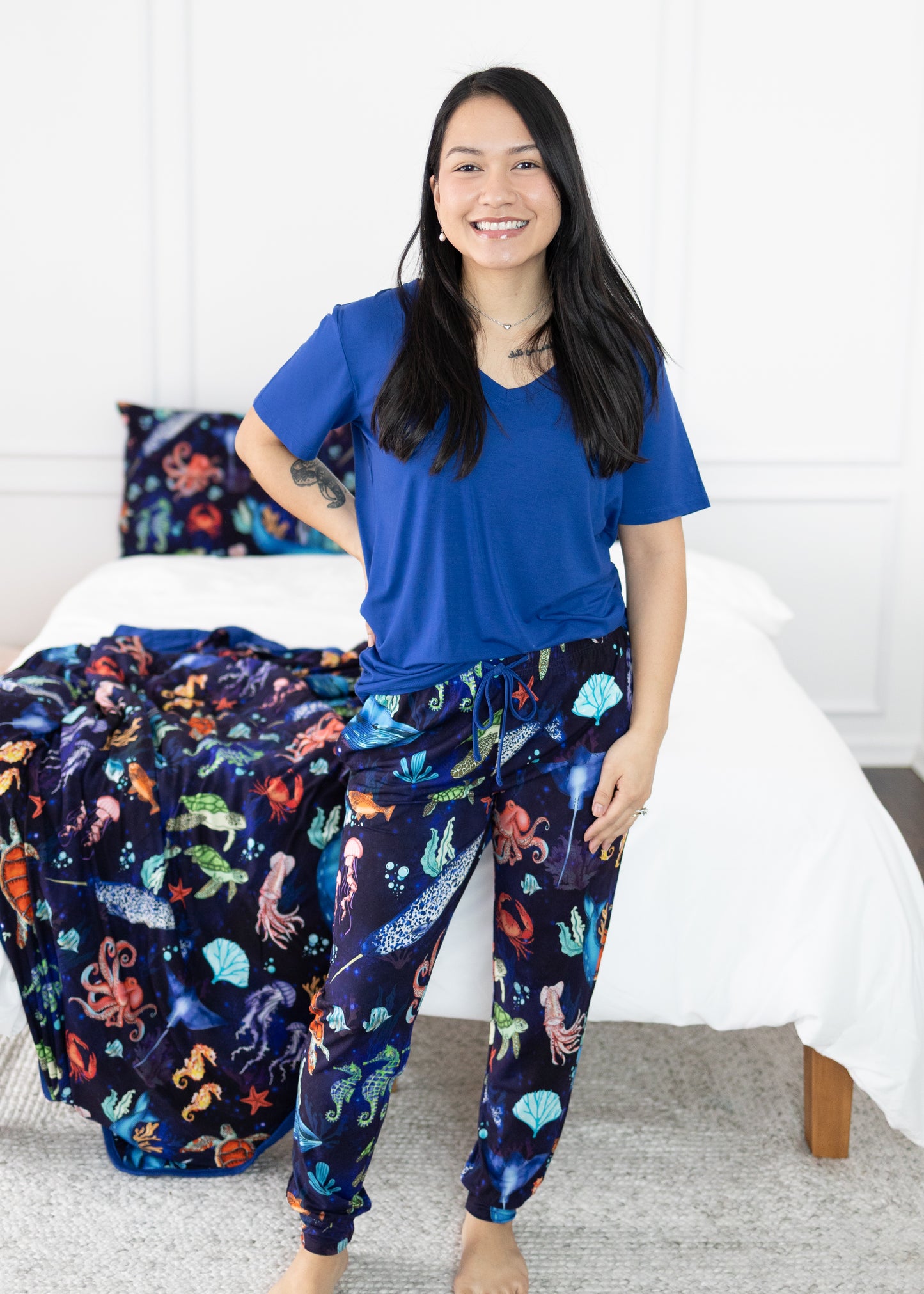 Deep Blue Women's V-neck