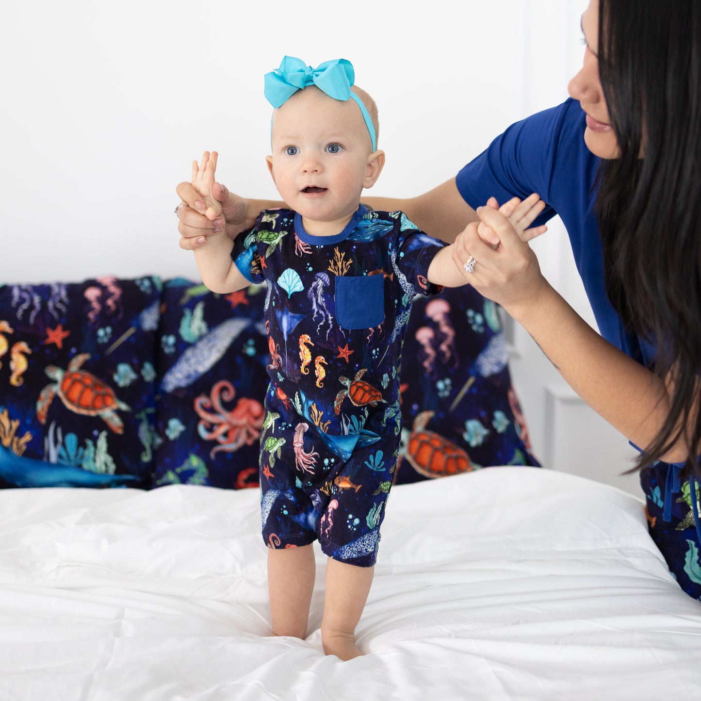 Deep Blue Sea Shortie Romper
