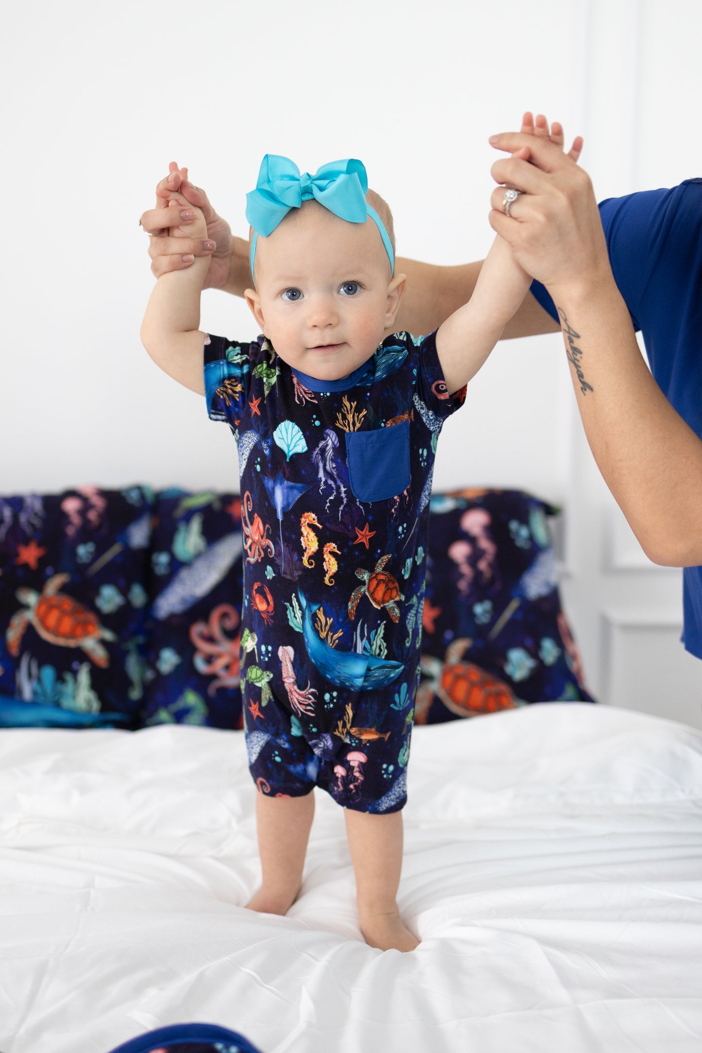 Deep Blue Sea Shortie Romper