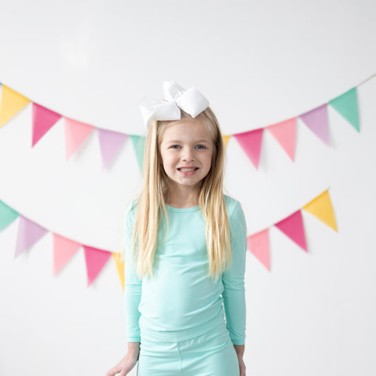 Aqua 2pc Long Sleeve Pajamas