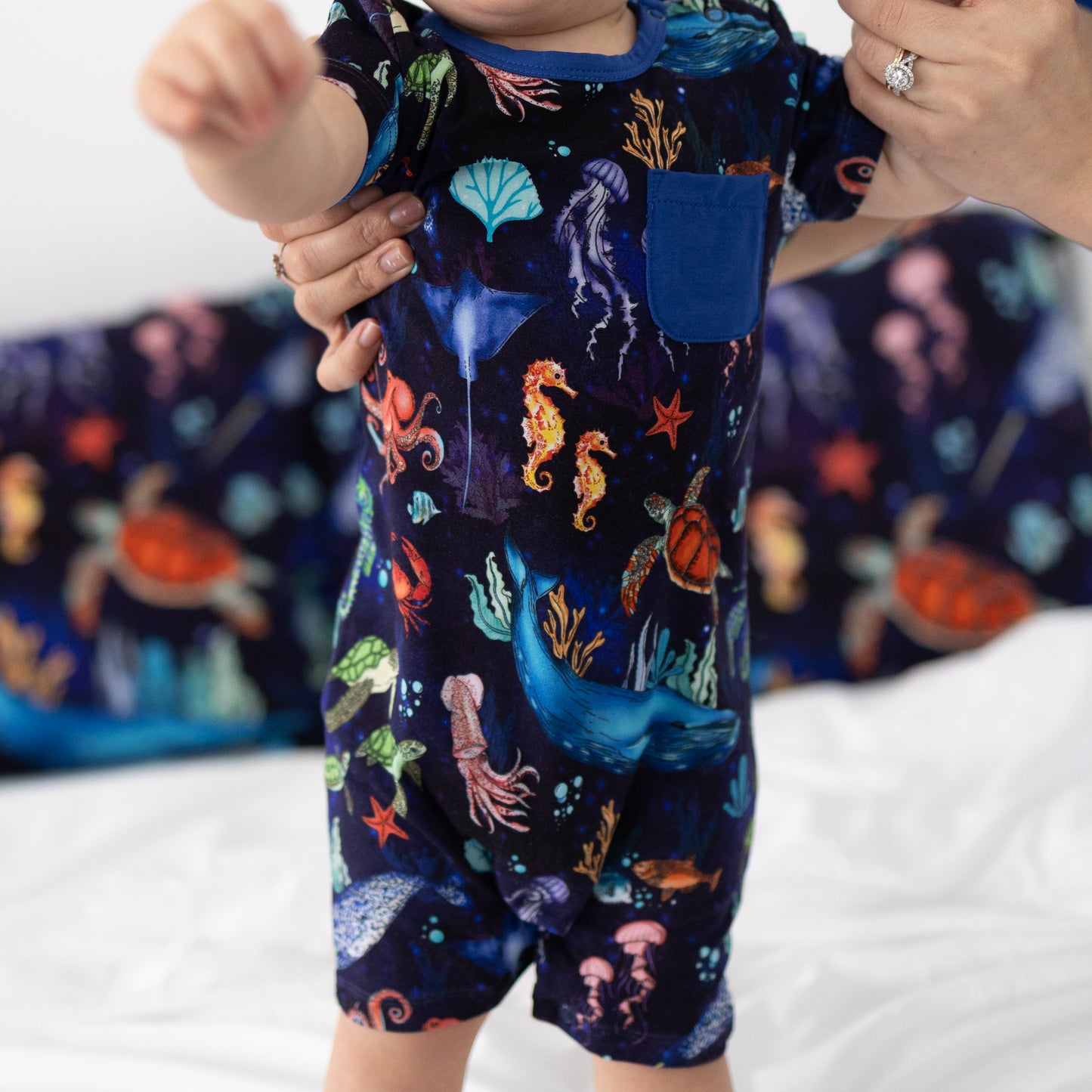 Deep Blue Sea Shortie Romper