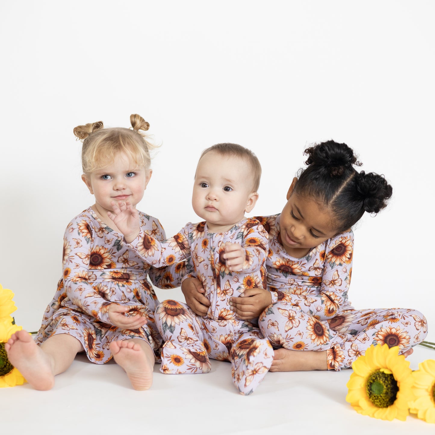 Sunflower Garden Long Sleeve Twirl Dress