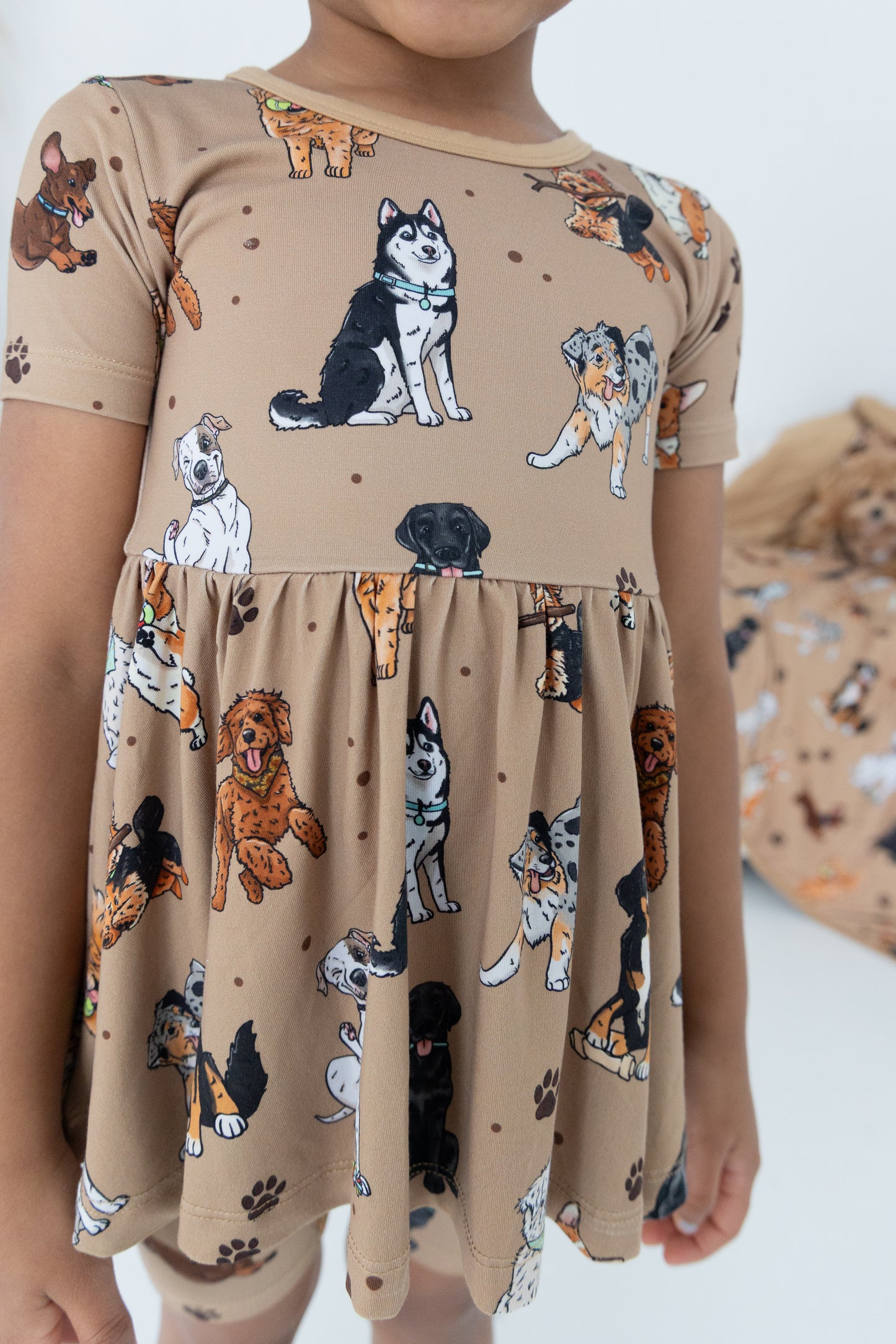 Snuggle Pups Peplum Top + Biker Shorts Set