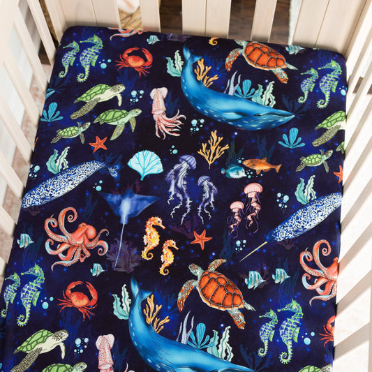 Deep Blue Sea Crib Sheet