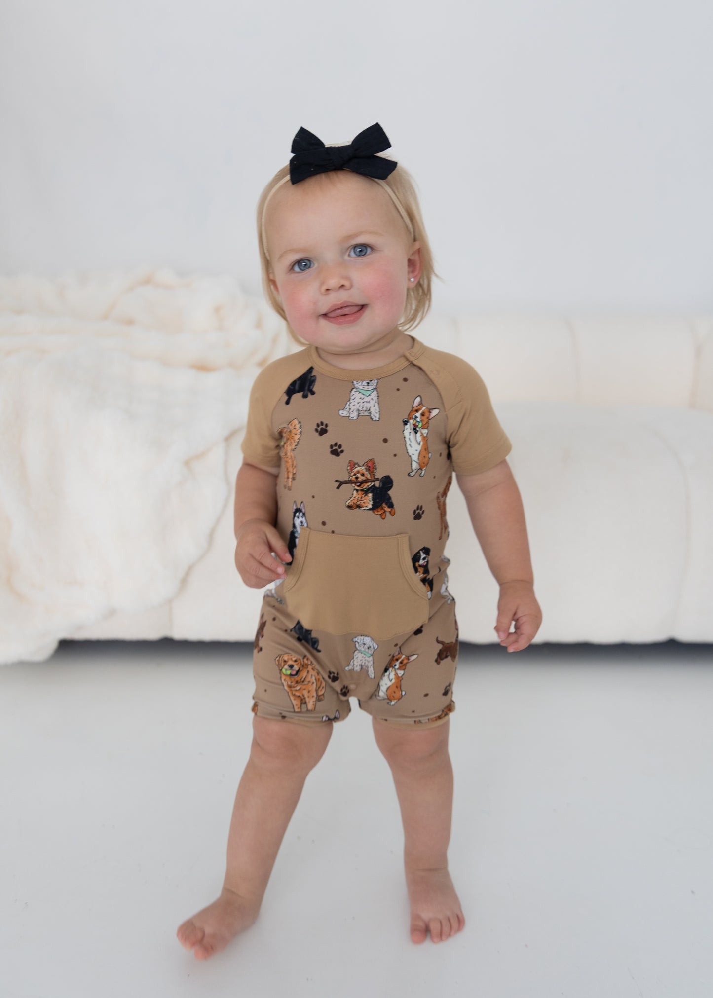 Snuggle Pups Shortie Romper
