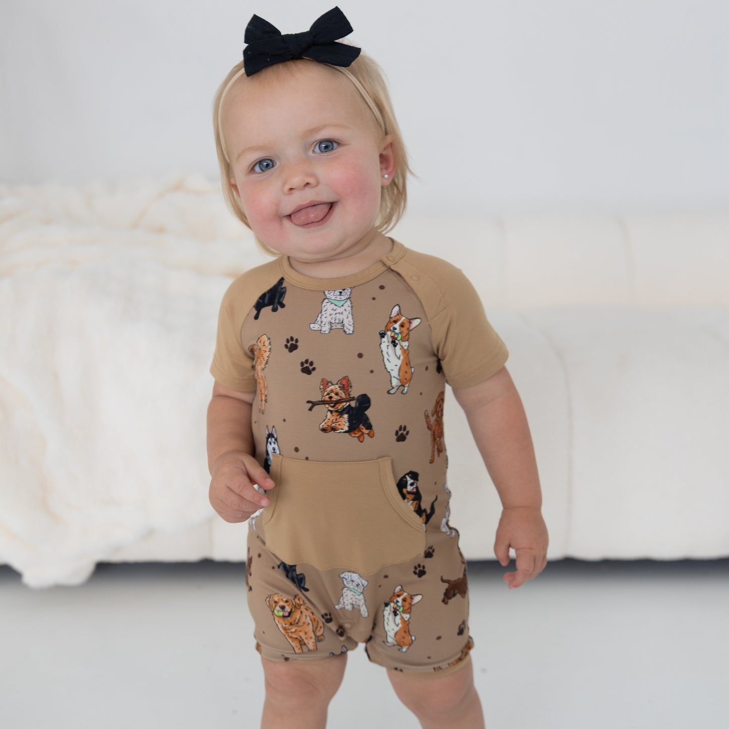 Snuggle Pups Shortie Romper