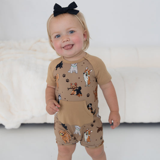 Snuggle Pups Shortie Romper
