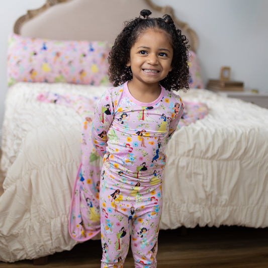 Princess Blooms 2pc Long Sleeve Pajamas