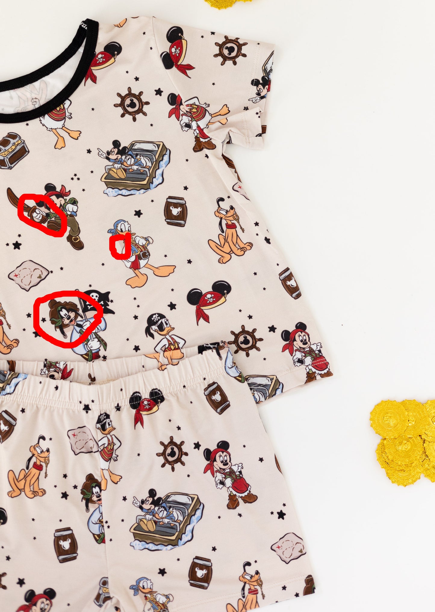 Pirates 2pc Short Sleeve Toddler Pajamas HAS MISPRINT