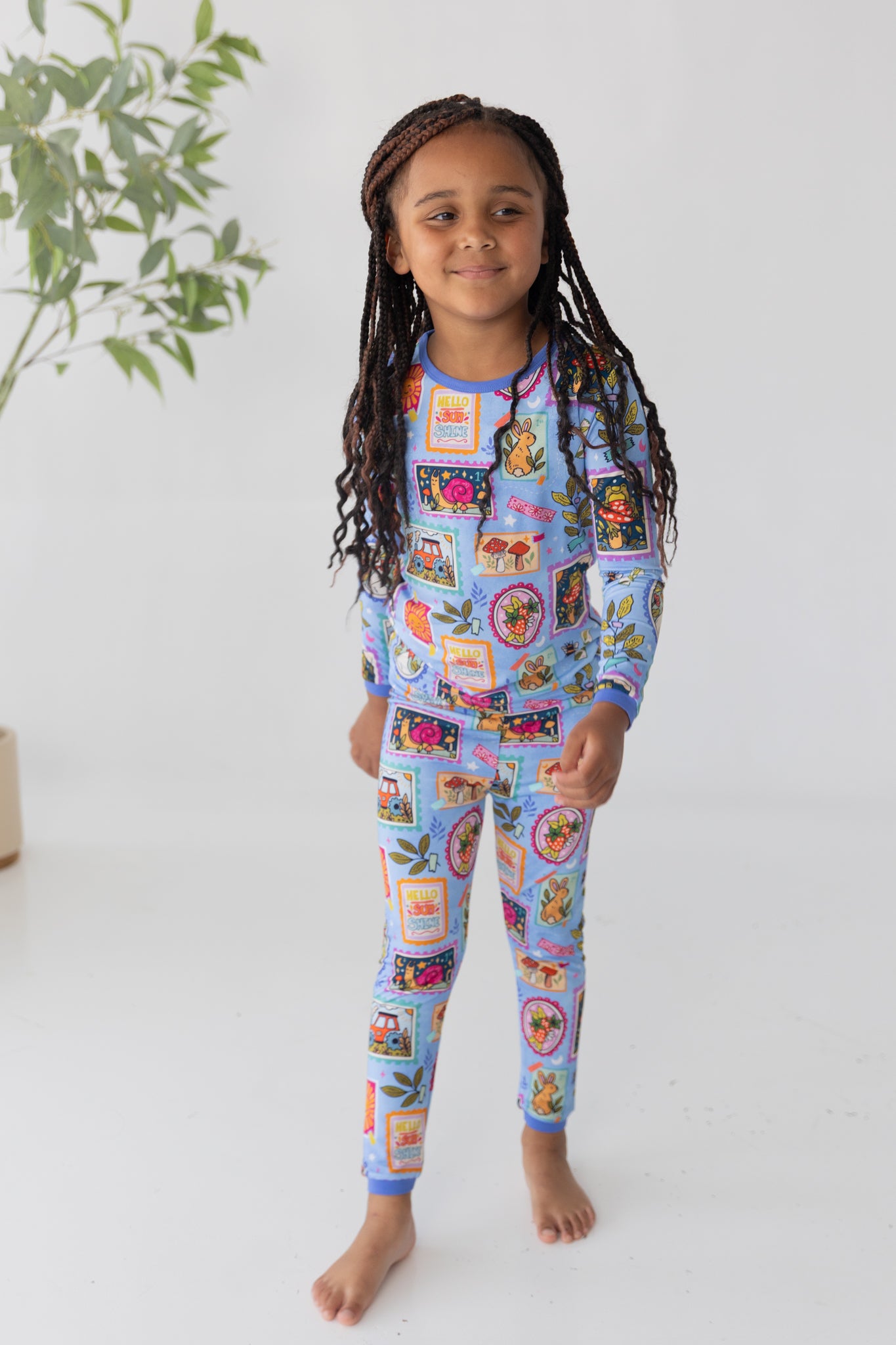 Summer Stamps 2pc Long Sleeve Pajamas