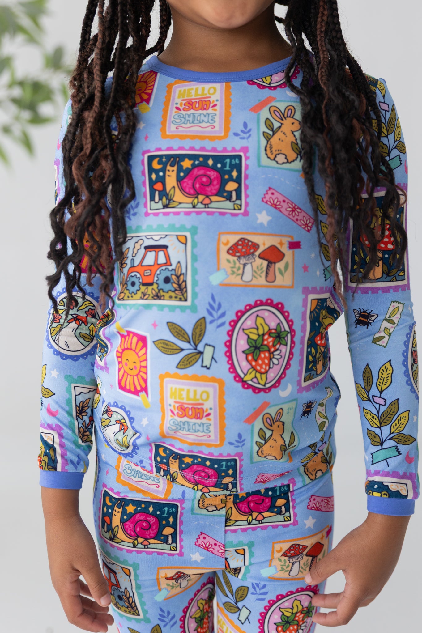 Summer Stamps 2pc Long Sleeve Pajamas