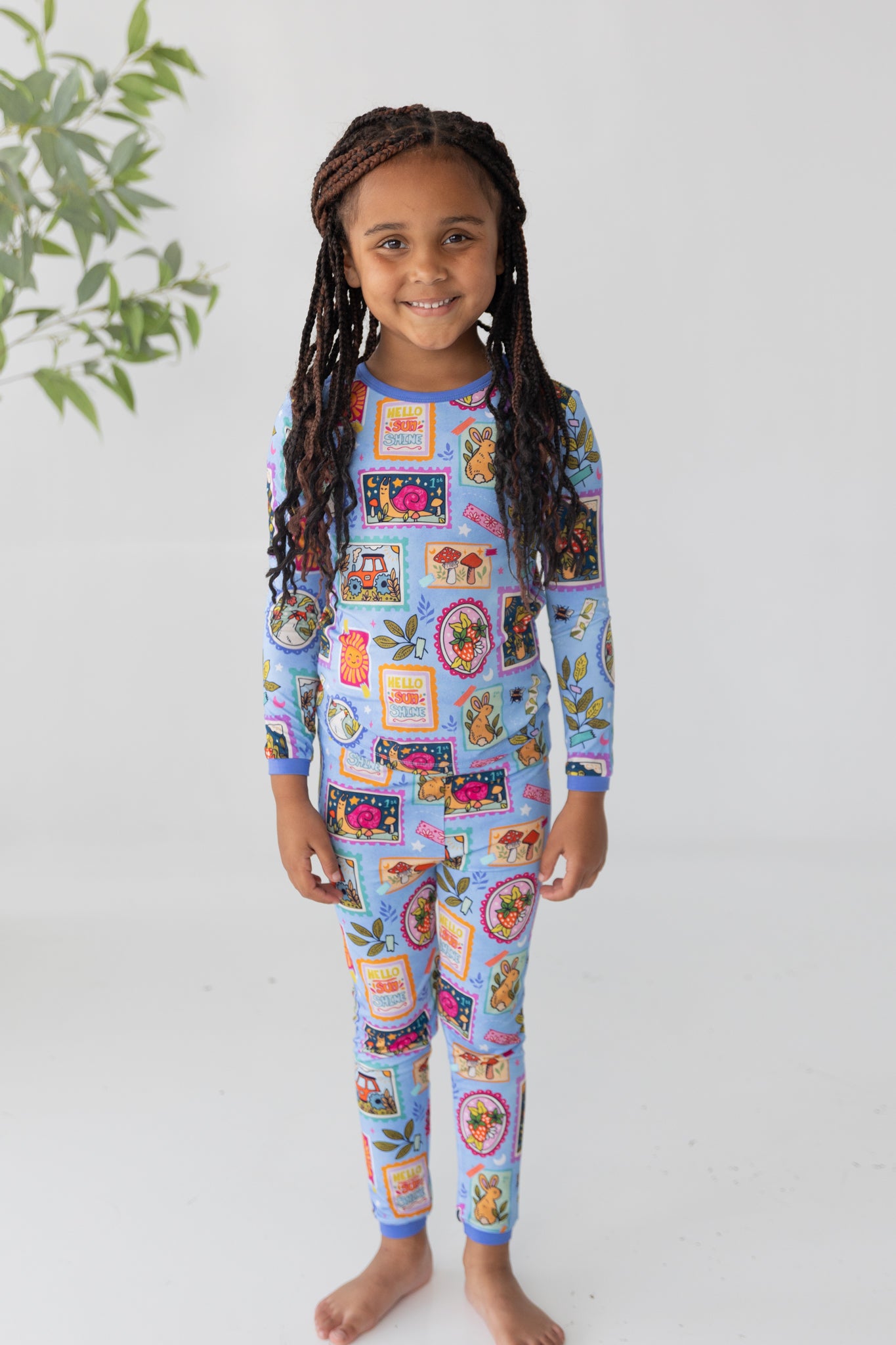 Summer Stamps 2pc Long Sleeve Pajamas