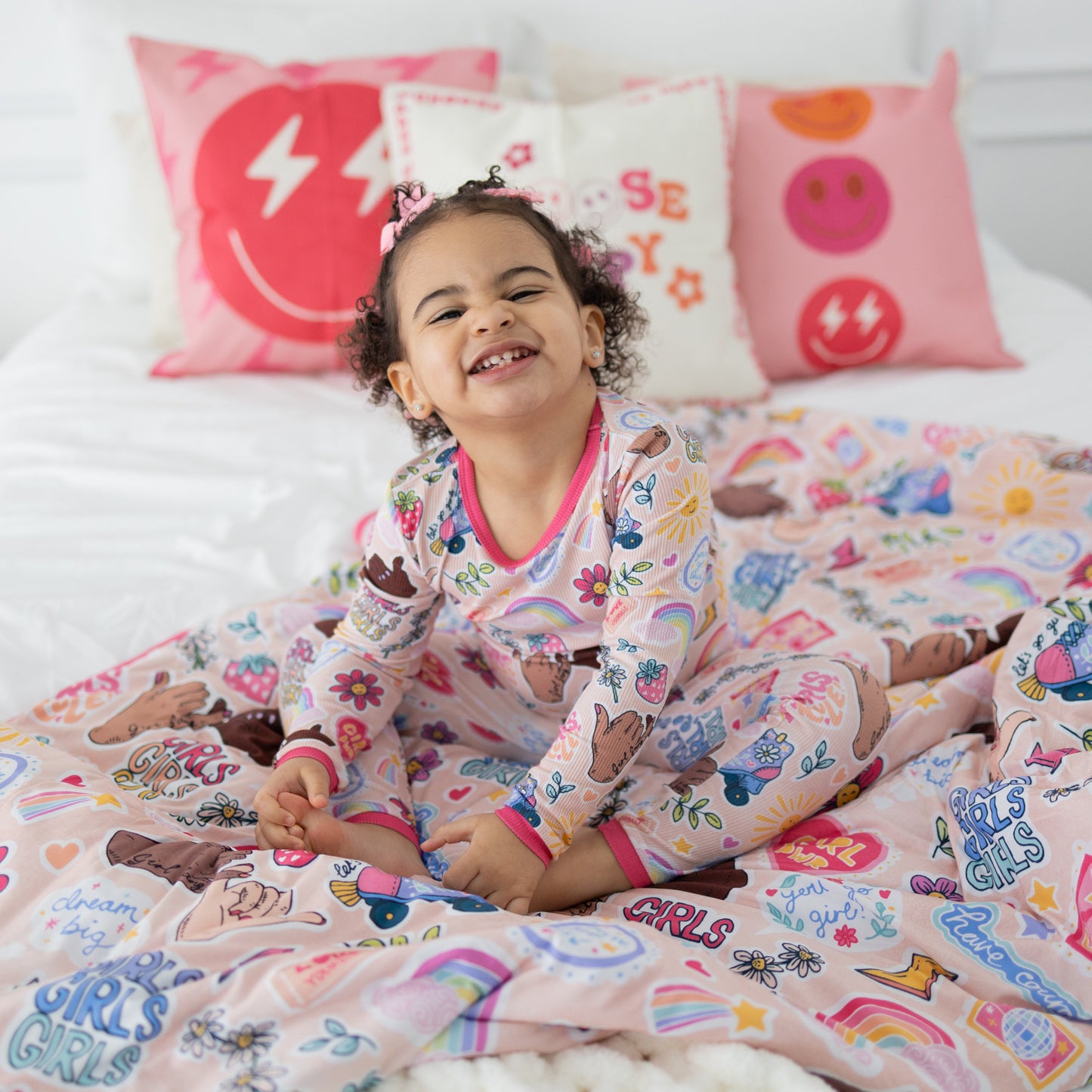 Girl Power Ribbed 2pc Long Sleeve Pajamas