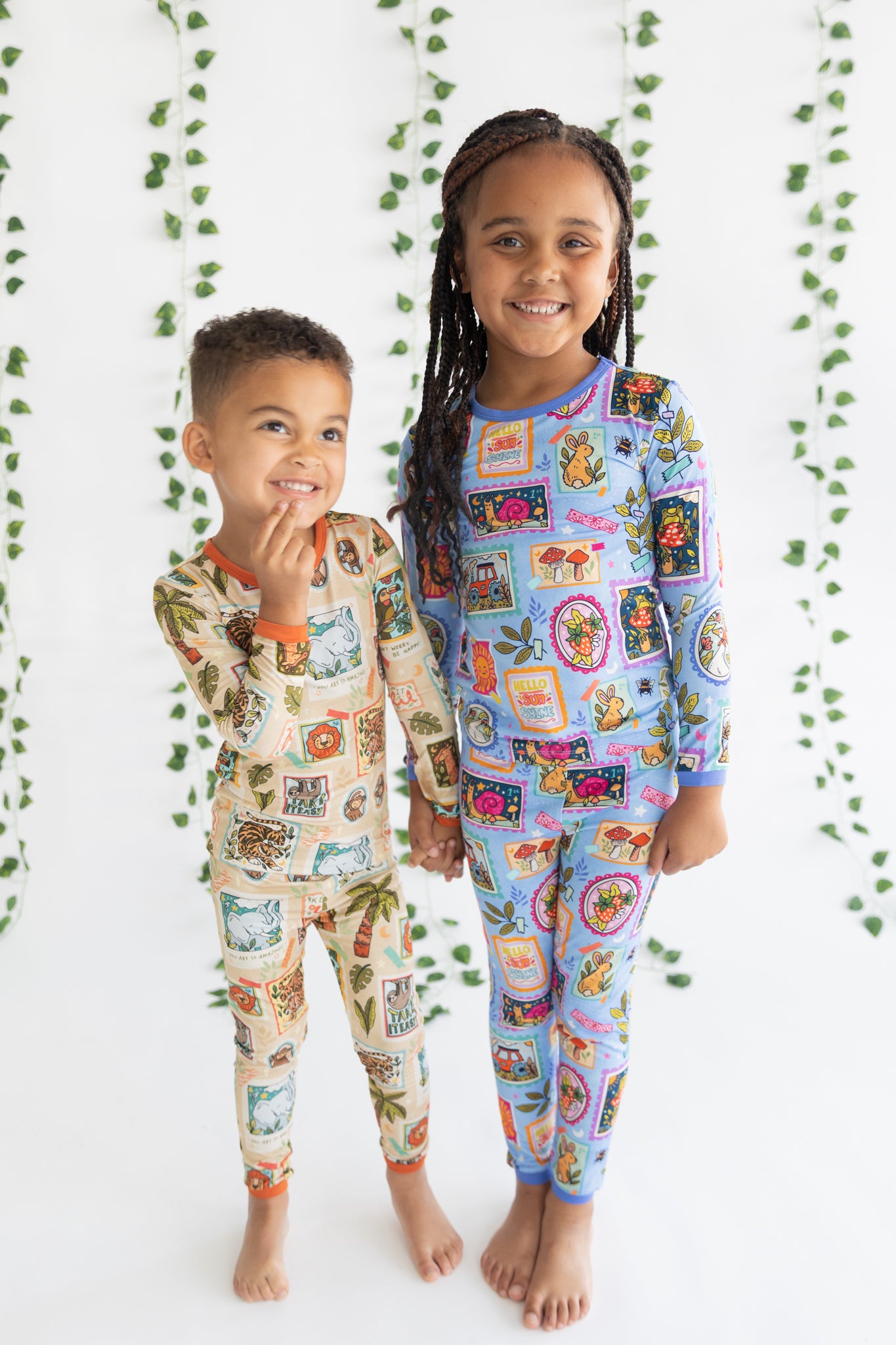 Safari Stamps 2pc Long Sleeve Pajamas