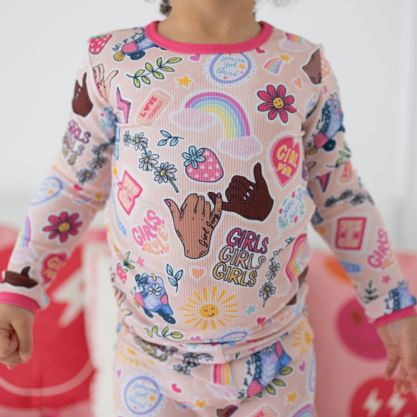 Girl Power Ribbed 2pc Long Sleeve Pajamas