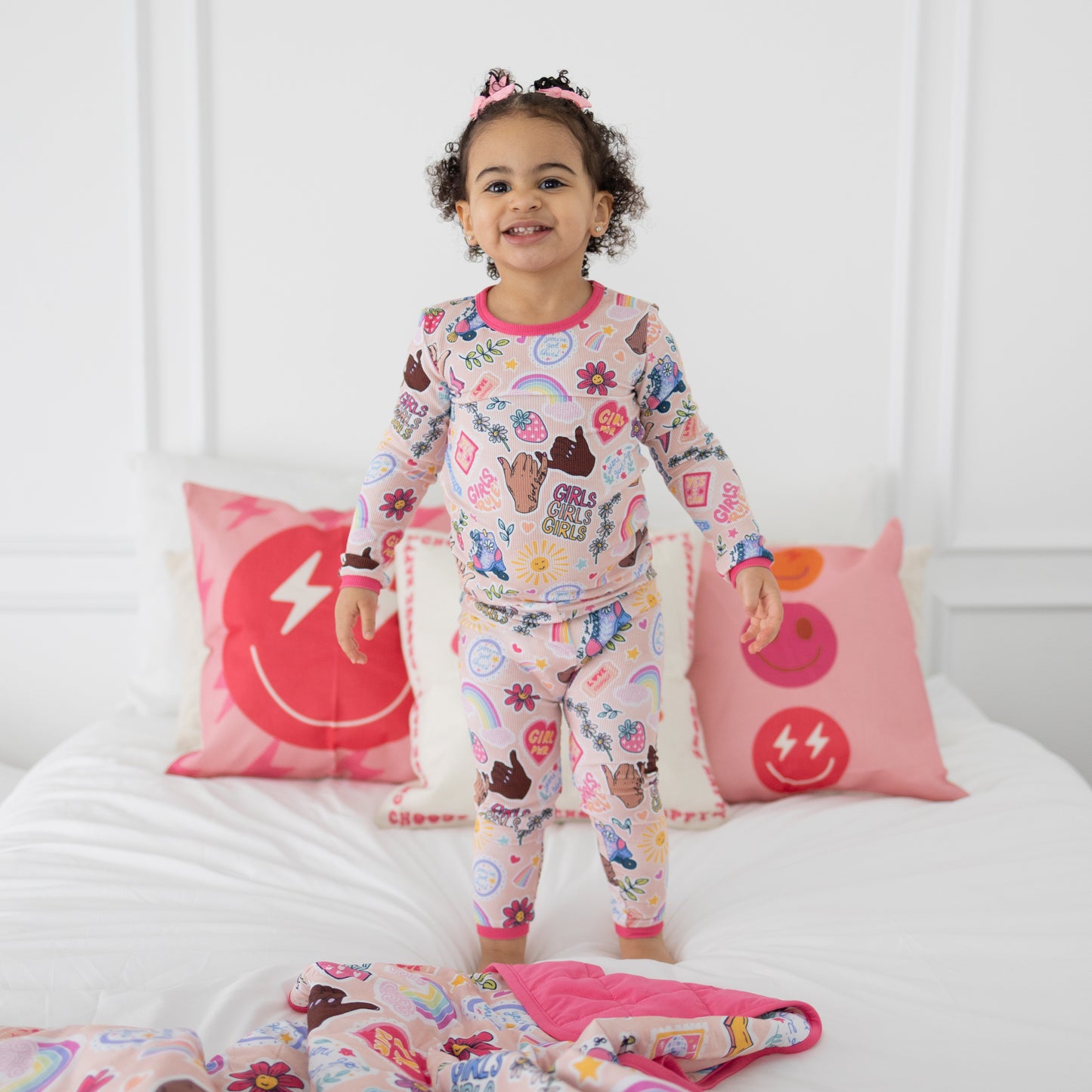 Girl Power Ribbed 2pc Long Sleeve Pajamas