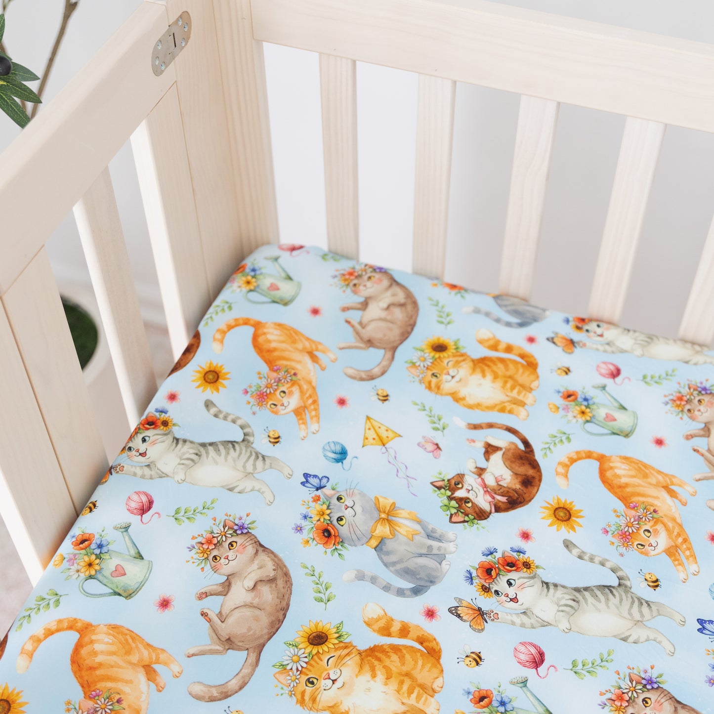 Whiskers & Wildflowers Crib Sheet