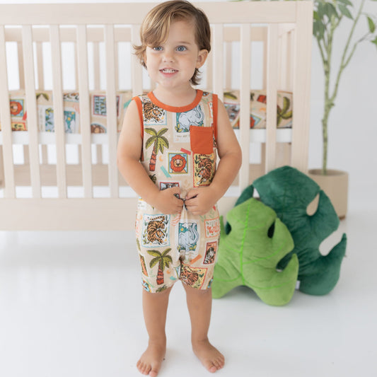 Safari Stamps Sleeveless Shortie