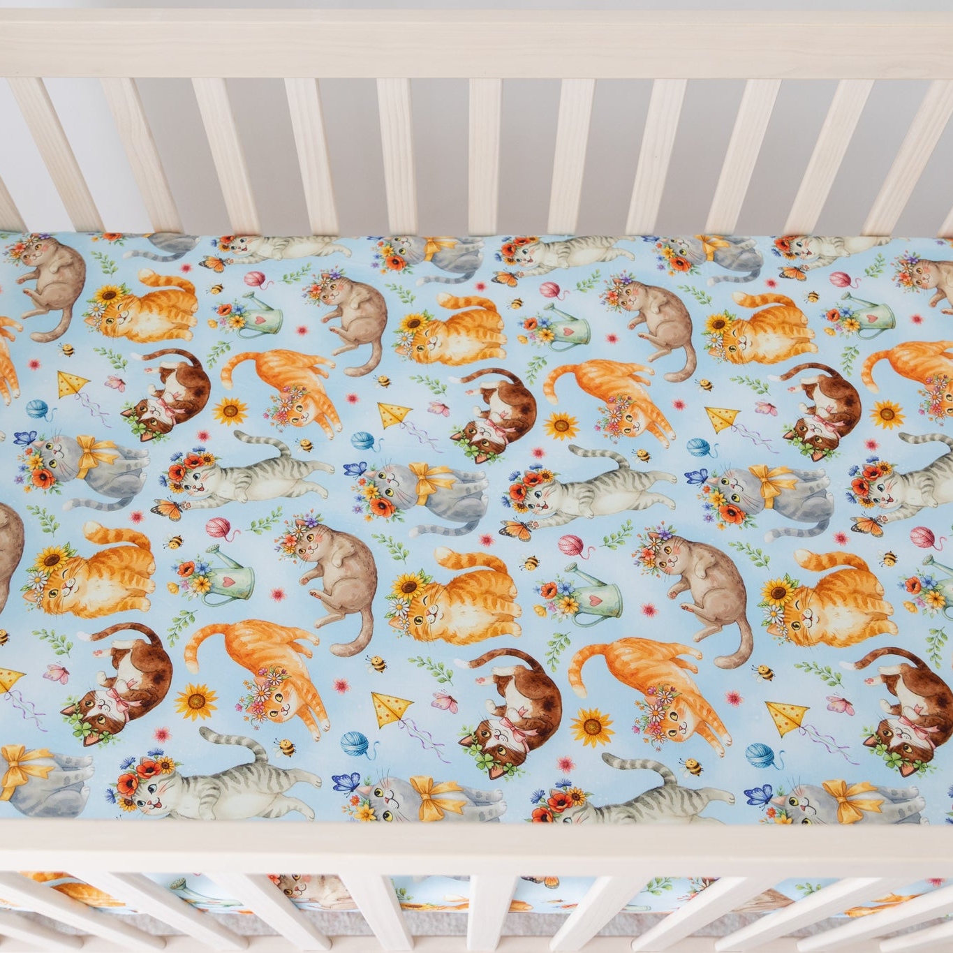 Whiskers & Wildflowers Crib Sheet