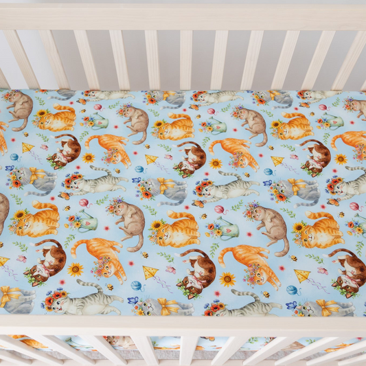 Whiskers & Wildflowers Crib Sheet