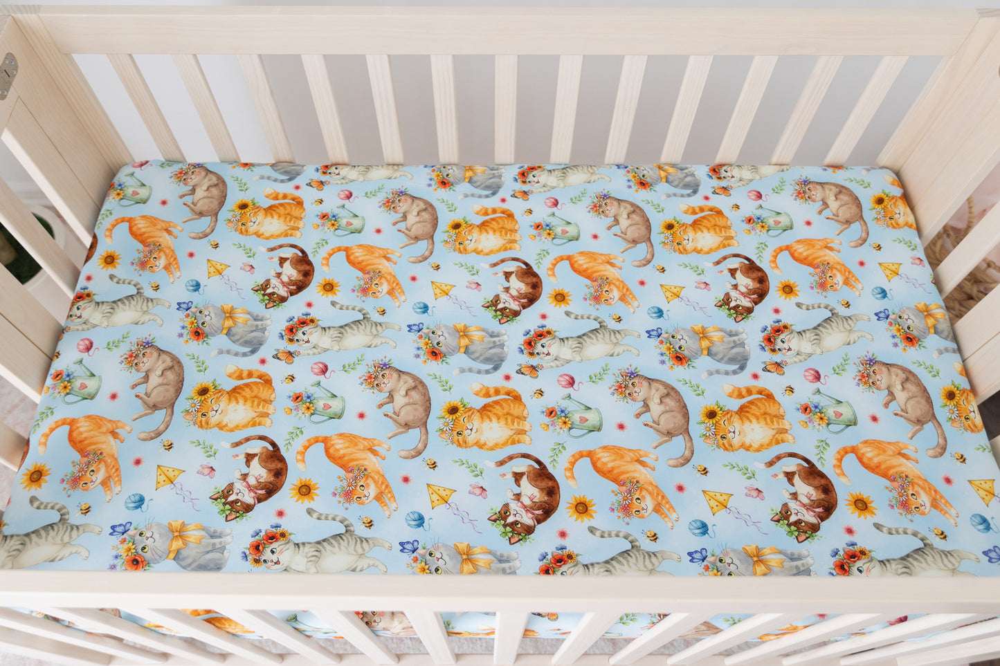 Whiskers & Wildflowers Crib Sheet