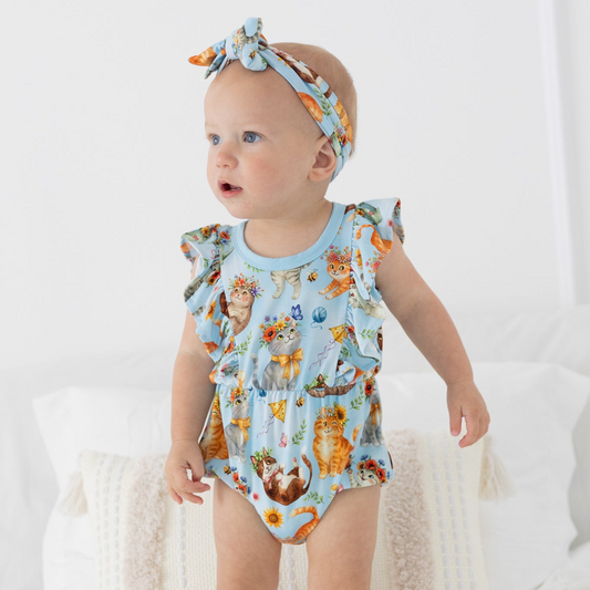 Whiskers & WIldflowers Bubble Romper