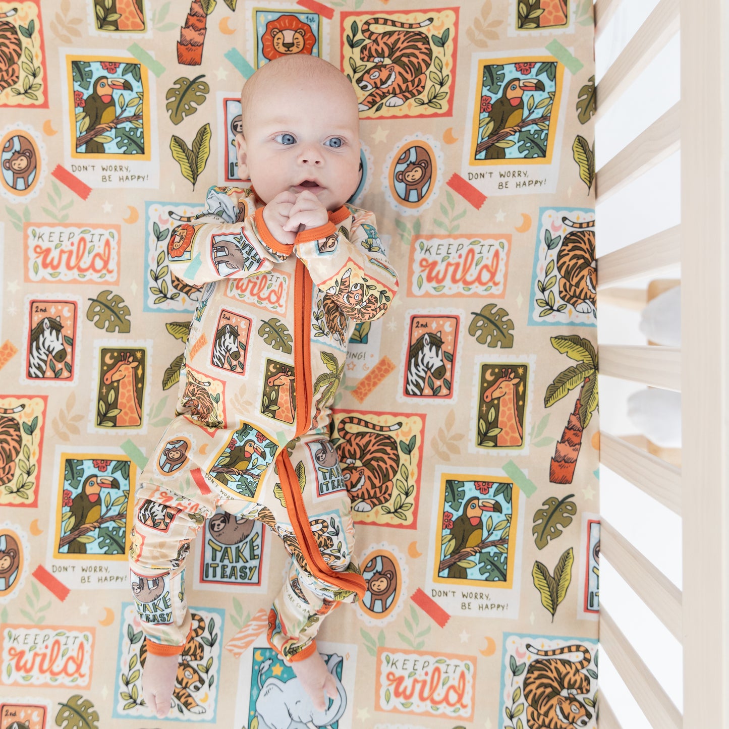 Safari Stamps Crib Sheet
