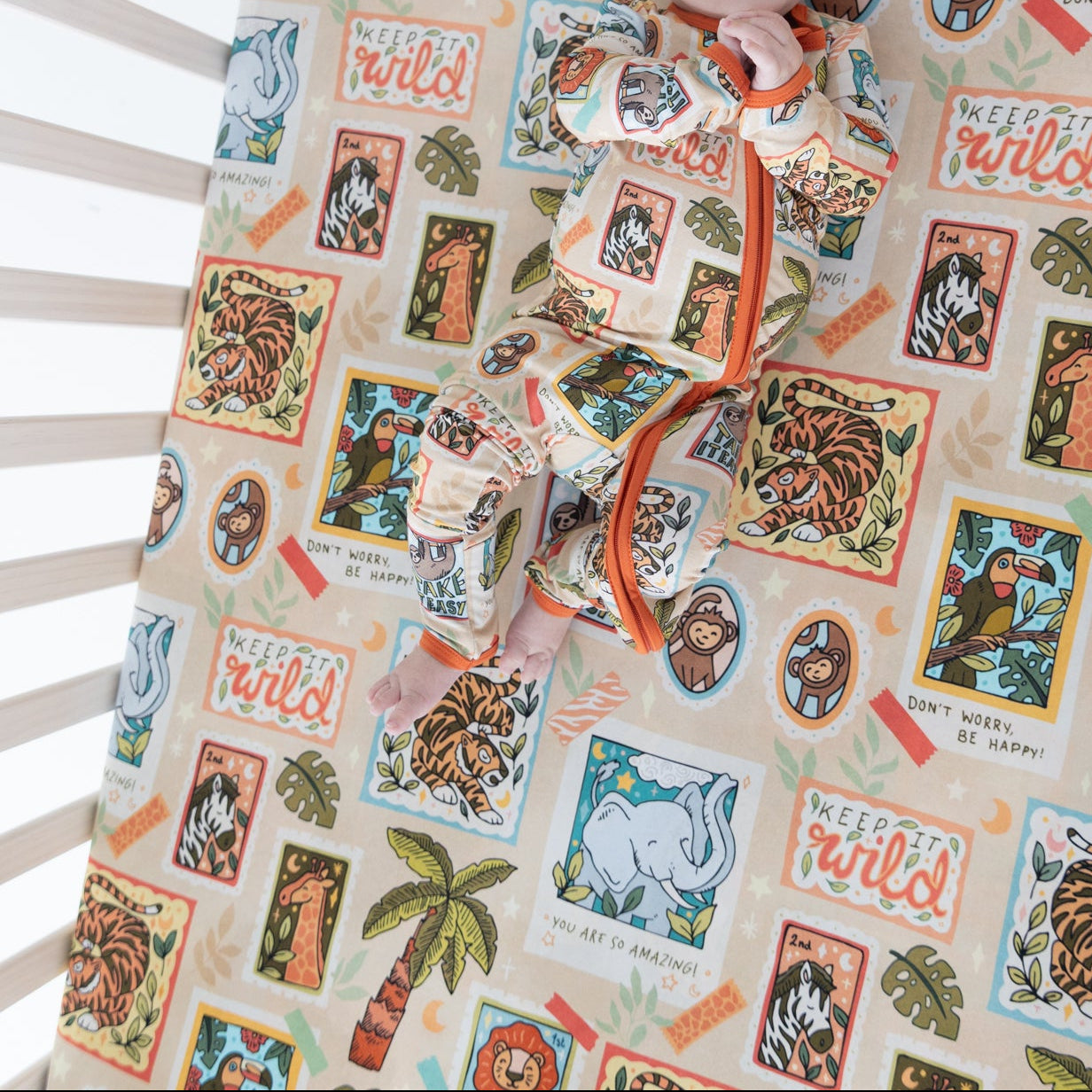 Safari Stamps Crib Sheet