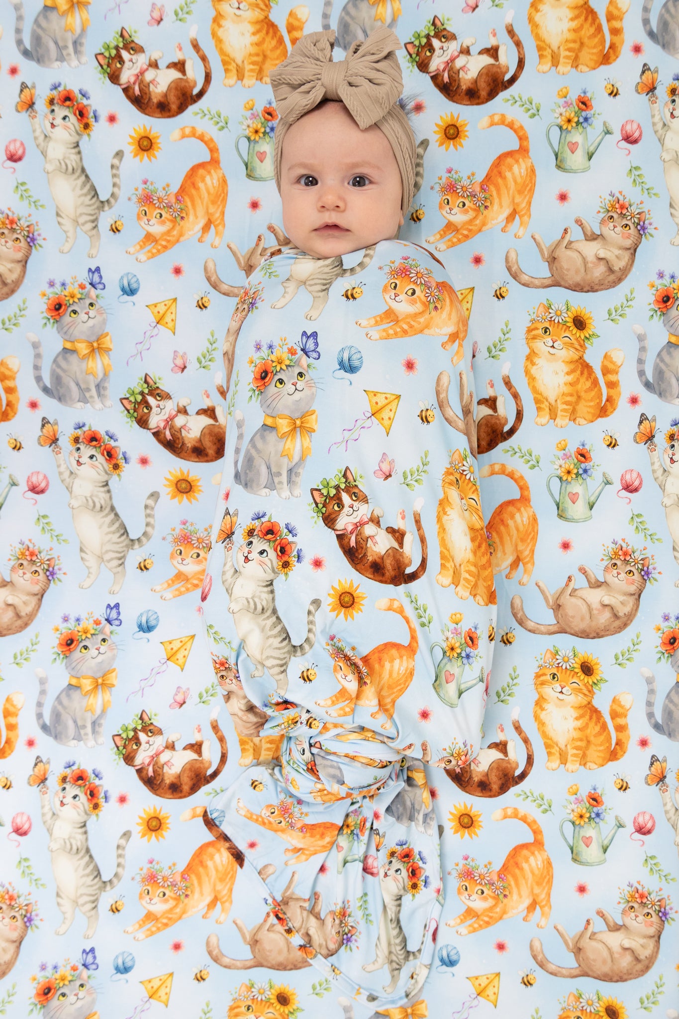 Whiskers & Wildflowers Swaddle Blanket