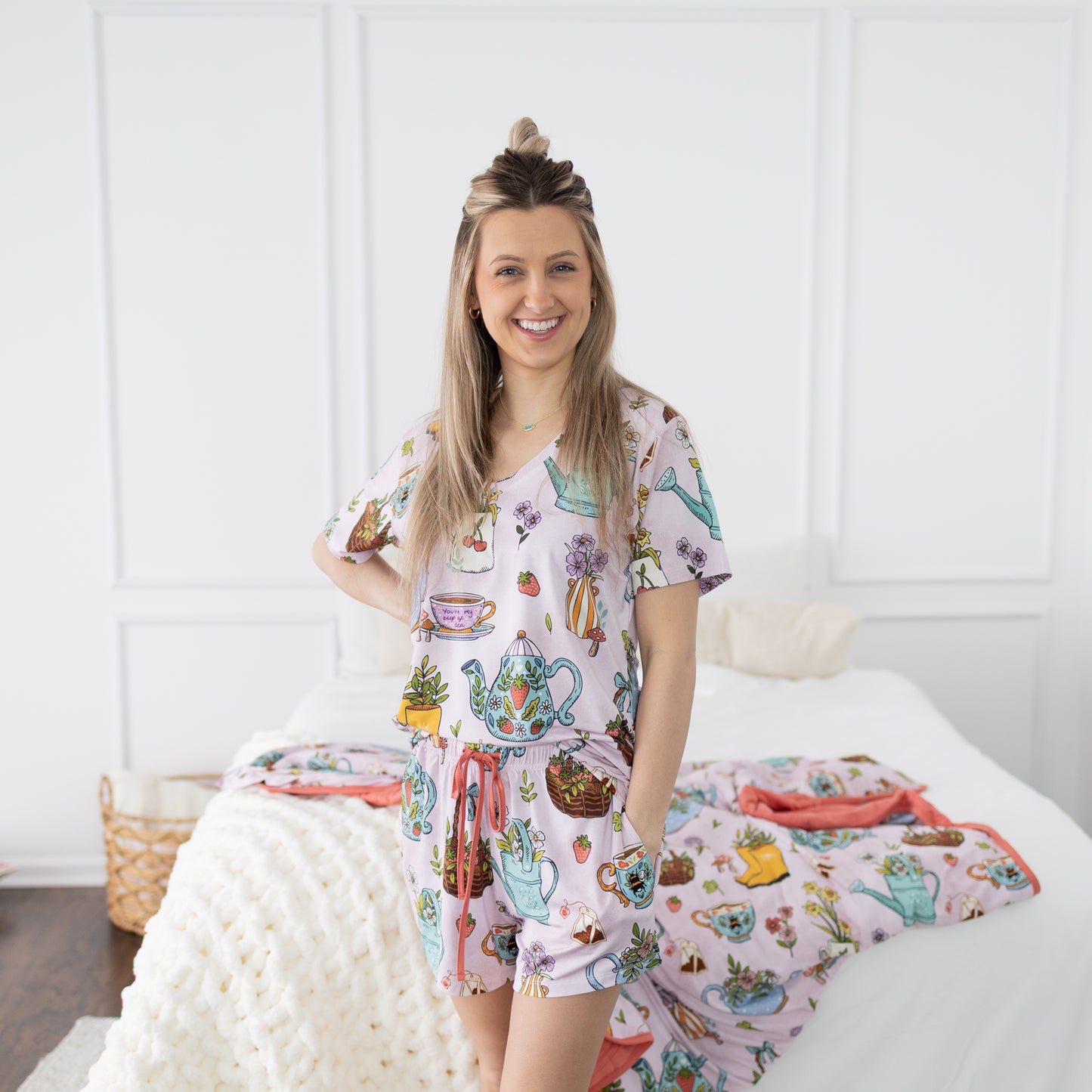 Bloom & Brew Women's 2pc Short Pajamas