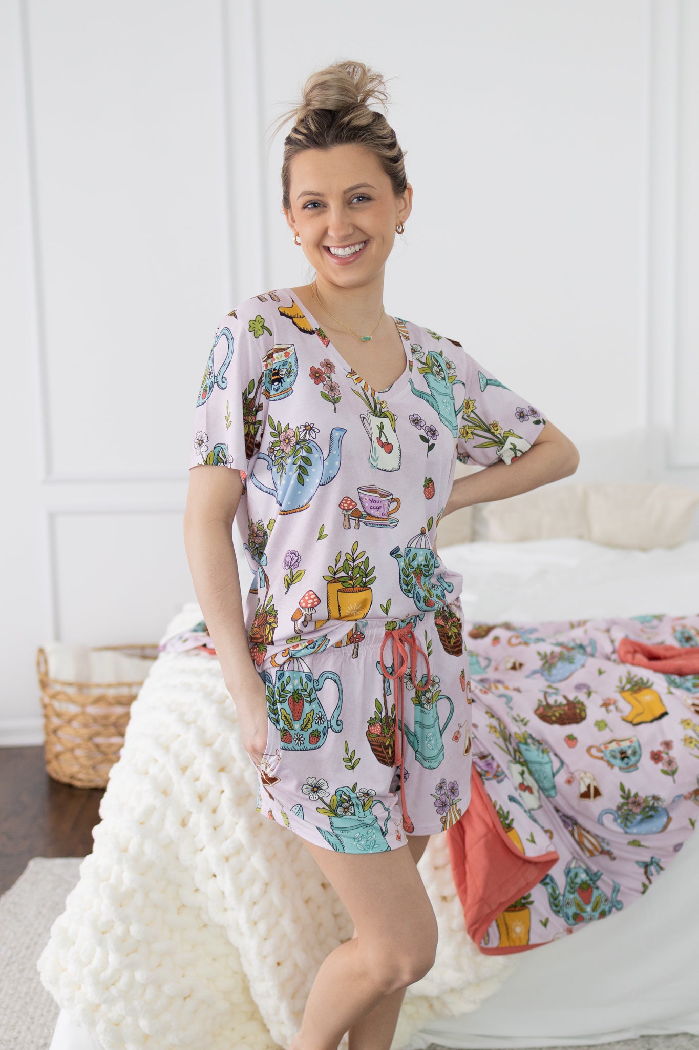 Bloom & Brew Women's 2pc Short Pajamas