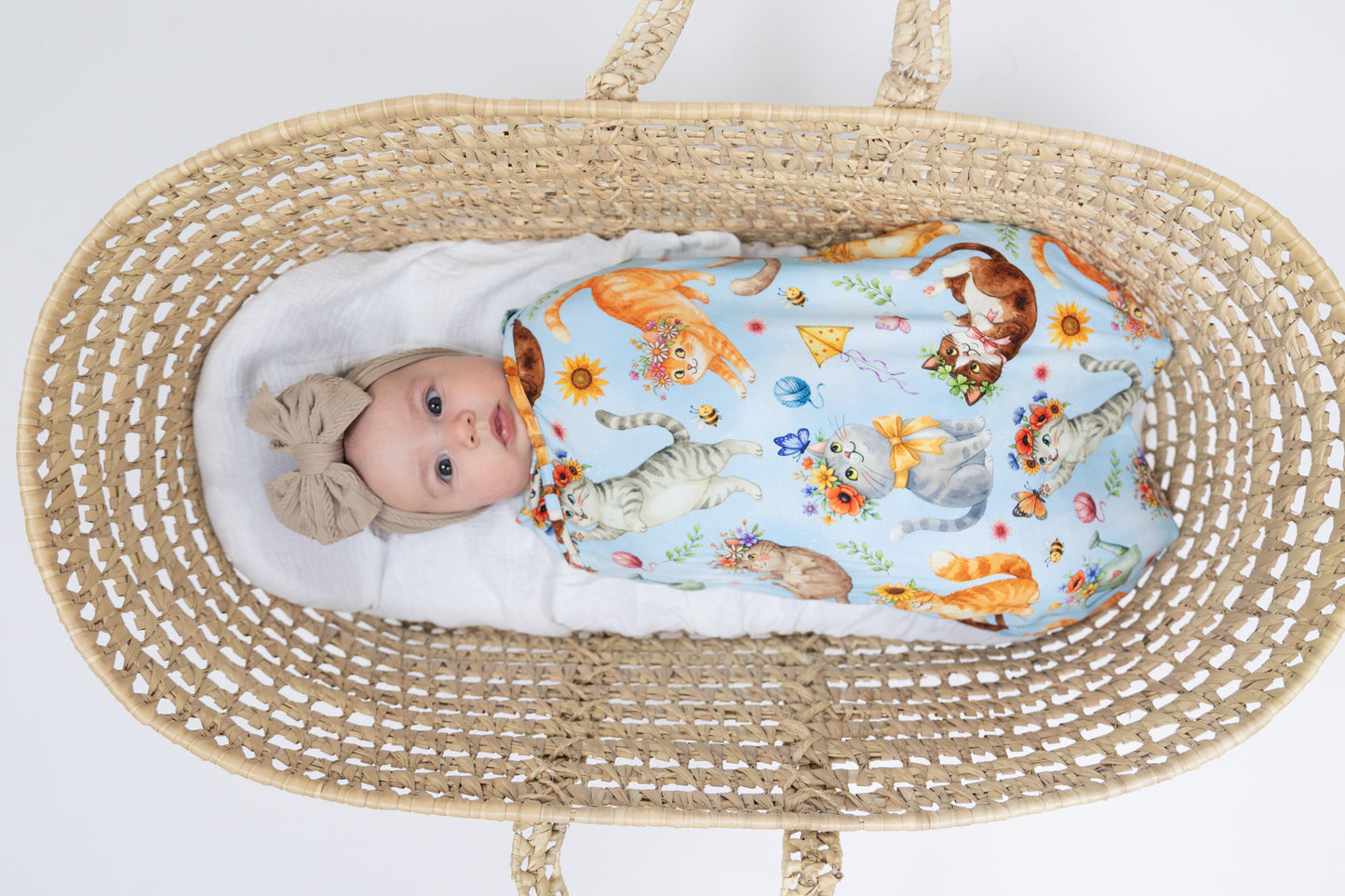Whiskers & Wildflowers Swaddle Blanket