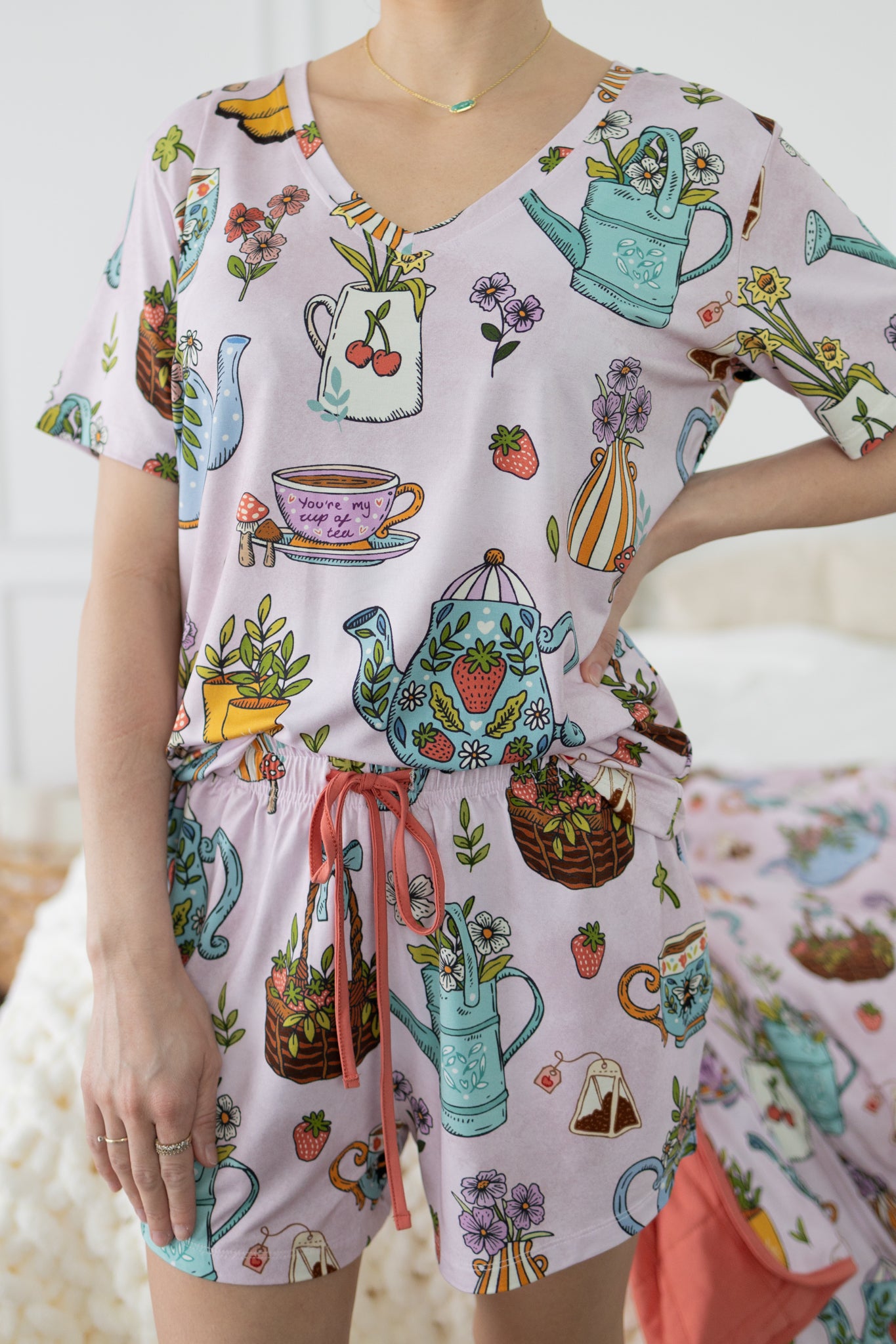Bloom & Brew Women's 2pc Short Pajamas