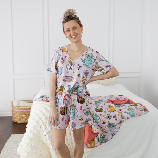 Bloom & Brew Women's 2pc Short Pajamas